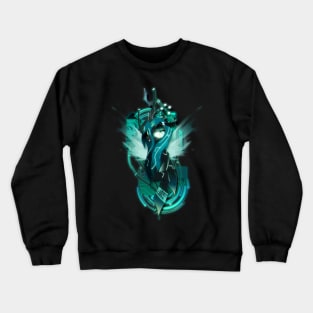 Dark Synthwave/Cyberpunk Queen Chrysalis Crewneck Sweatshirt